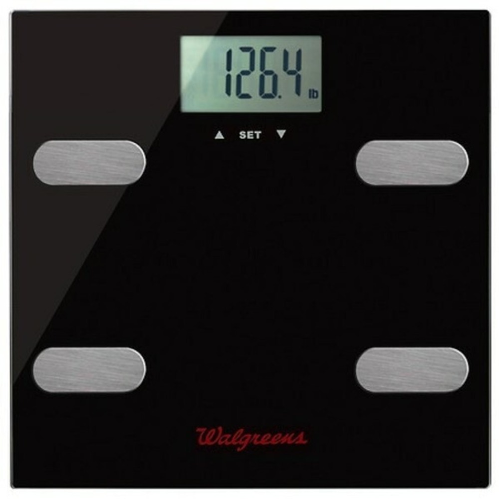 Walgreens Digital Glass Scale Body Analysis Fat Muscle BMI 400lb Black
